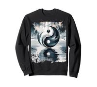Yin Yang Brush Stroke Reflection Symbolic Abstract Zen Art Sweatshirt