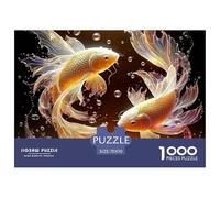 Yin Yang Carp 1000 Pieces Puzzle for Adults Kids - Two Koi Fish Lotus Lucky Art Fun And Challenging Family Game Educational Game Challenge70x50cm/1000pcs