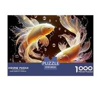 Yin Yang Carp Recycled Paper 1000 Pc Puzzle for Adults Kids -Two Koi Fish Lotus Lucky Art Fun Present & Activity for Home Great Gift Idea38x26cm/1000pcs