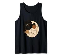 Yin Yang Cats Design - Cute Black and White Cat with Yarn Ba Tank Top