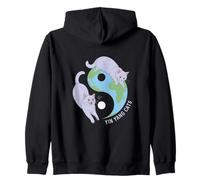 Yin Yang Cats Earth Balance Charm Zip Hoodie