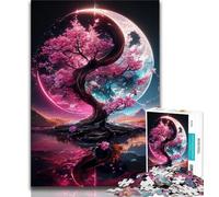 Yin Yang Cherry Blossom Tree 1000 Piece Jigsaw Puzzles for Adults & Teens,Help The Brain Exercise Addictive Toys to Cultivate Patience A Work of Art (75x50cm)