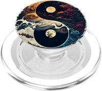 Yin Yang Day & Night Waves Clouds Celestial Sun Moon PopSockets PopGrip for MagSafe