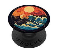 Yin Yang Day & Night Waves Clouds Celestial Sun Moon PopSockets Swappable PopGrip