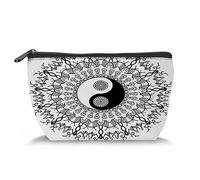 Yin Yang Designby, Makeup Bag Cosmetic Bag for Women,Yin Yang Mandala,Large Capacity Makeup Bags Travel Toiletry Bag Accessories Organizer,Black White