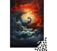 Yin Yang Dragon Art Print 1000-Piece Jigsaw Puzzle for Adults, 70x50cm/1000pcs, Screen-Free Activity, Relaxing Indoor Time And Quiet Weekends
