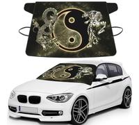 Yin Yang Dragon Tiger Print Car Windshield Snow Cover, Windshield Cover For Ice And Snow Automotive Accessories