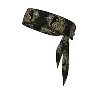 Yin Yang Dragon Tiger Print Head Tie Headbands,Non-Slip Tie Headband,Moisture Wicking Sports Quick Dry Hair Band