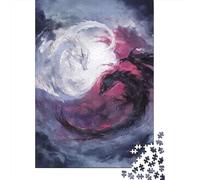 Yin Yang Dragons Art Print Jigsaw Puzzles Puzzle for Adults Kids. 1000 Piece Impossible Challenge Toy Educational Games Home Decoration for Adults& Kids Age 14 Years Up 52x38cm/1000pcs