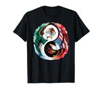 Yin Yang Eagle Mexican American Dual Heritage Art Women Men T-Shirt