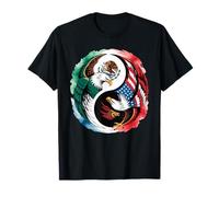 Yin Yang Eagle Mexican American Dual Heritage Art Women Men T-Shirt