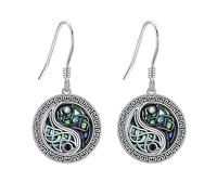 Yin Yang Earrings Sterling Silver Celtic Knot Yin Yang BFF Dangle Drop Earrings Taichi Jewellery Gifts for Women