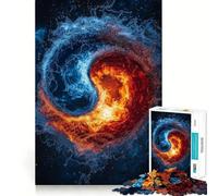 Yin Yang Fire And Water Jigsaw Puzzle1000 Pieces Brain Boosting Play Zero Gap Cozy Indoor Entertainment for All (50x75cm)