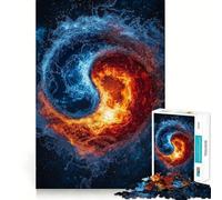 Yin Yang Fire And Water Puzzles for Adults 1000 Pieces Focus Boost Fun Uniform Size Precise Pieces Bonding Activity for Loved Ones (38x26cm)