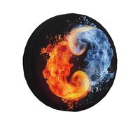 Yin Yang Fire Spare Tire Cover Waterproof Dustproof Portable Car Wheel Protector Spare Tire Cover for RV SUV Truck Trailer