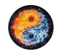 yin yang fire Water 8-Inch Round Mouse Pad - Your Desk Companion for Office, Desktop, Laptop, Personal Computers, and Consoles