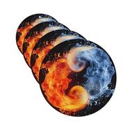 yin yang fire water Car Air Freshener Cards for Women Men 4 Pack Cute Car Accessories Long Lasting Scent Car Diffuser Hanging Auto Aromatherapy Tablets Car Fresheners Gifts