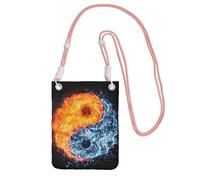 Yin Yang Fire Water Print Crossbody Bag For Women, Mini Phone Purses, Cute Phone Wallet, For Hiking Travel Gift