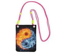 Yin Yang Fire Water Print Crossbody Bag For Women, Mini Phone Purses, Cute Phone Wallet, For Hiking Travel Gift