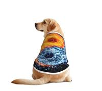 Yin Yang Fire Water Print Dog Outfit Sleeveles, Funny Pet Dog Clothes Machine Washable Shirt Vest For Medium Large Dogs