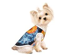 yin yang fire water print Dog Shirts for Small Dogs Stretchy T-Shirts Lightweight Tank Top Sleeveless Striped Vest