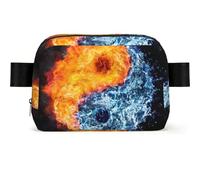 Yin Yang Fire Water Print Square Bumbag Fanny Pack for Men Women Adjustable Belt Bag Waterproof Cross Body Bag Chest Bag