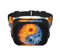 Yin Yang Fire Water Square Double Layer Waist Bag Belt Fanny Pack Purse with Adjustable Strap, Running, Travel, Hiking