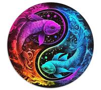 Yin Yang Fish 1000 Piece Jigsaw Puzzle for Women, Men Cosmic Tai Chi Brainteasing Jigsaws Challenge Games Great Gift 1000pcs (67.5x67.5cm)