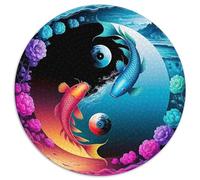 Yin-Yang Fish 1000 Piece Jigsaw Puzzle for Women, Men Traditional Chinese Philosophy Symbol Challenging Puzzles Challenge Games Fun Present & Activity 1000pcs (67.5x67.5cm)