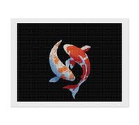Yin-yang Fish Diamond DIY Painting Kits Horizontal Round