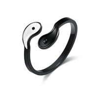 Yin Yang Fish Tai Chi Diagram Titanium Steel Ring Ring, Unisex, Minority Personality, Men's and Women's Hand Accessories