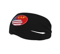 Yin Yang Flag Combination of America and The Tuvan People's Republic Headbands Men Women Non Slip Wicking Sports Sweatband for Gym Basketball Yoga Hairbands