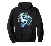 Yin Yang Floral Taoist Harmony Japanese Culture Buddhism Pullover Hoodie