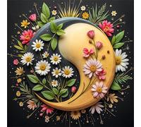 Yin Yang Flowers Jigsaw Puzzles for Adults 90 Pieces Hard Difficult Challenging puzzles for adults 90 pcs DIY Decoration Puzzle for Wall Decor Gifts