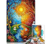Yin Yang Forest 1000 Piece Jigsaw Puzzles for Adults & Teens,Family Game Stress Reliever Difficult Challenge Artists Collection,Fine Art 38x26cm