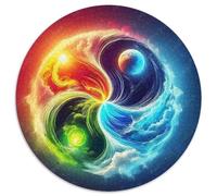 Yin Yang & Four Elements 1000 Piece Jigsaw Puzzle for Kids And Adults Traditional Chinese Philosophy Symbol Colourful Jigsaws Educational Games Great Gift 1000pcs (67.5x67.5cm)