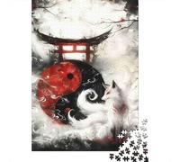 Yin Yang Fox Art 1000 Pc Eco-friendly Paper Jigsaw Puzzle Bundle Adults Kids 12 Years Up Family Game Wall Decor Value Pack 70x50cm/1000pcs
