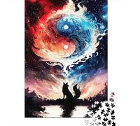 Yin Yang Fox Sky Jigsaw Puzzle Bundle 1000 Pieces Sturdy Cardboard for Adults And Kids Stress Relief Puzzle 52x38cm/1000pcs