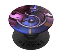 Yin Yang Groove - Abstract Fractal Geometry Design PopSockets Adhesive PopGrip