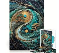Yin Yang Harmony Kintsugi Art 1000 Jigsaw Puzzle Mental Fun Game Seamless Fit Precise Pieces Relaxing Indoor Group Activity (38x52cm)
