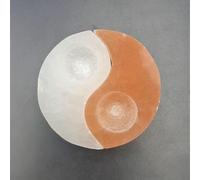 Yin Yang Himalayan Pink Salt Tea light Candle Holder Natural Shape Hand Carved Calming Spiritual Healing Stone Crystal Tea light Holder Candle Holder great Home Decor (Pack of 1)
