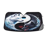 Yin Yang Ice Wolf Car Windshield Sunshade UV Sun and Heat Reflector Protect Your Car 53×23.5 inch
