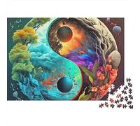 Yin-yang Jigsaw Puzzle Landscape Nature 1000pc Premium Smooth Cardboard Travel Staycation Stress Relief for Adults Couples Family Beginners Enthusiasts 52x38cm/1000pcs