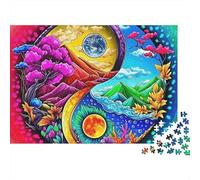 Yin-yang Jigsaw Puzzle Vivid Harmony Symbol 1000 Pieces Dust-Free Cardboard Leisure for Seniors Adults Nursing Home Family Beginners 70x50cm/1000pcs