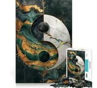 Yin Yang Kintsugi 1000 Piece Jigsaws for Adults Mind Train Fun Premium Laser Cut Quality Relaxing Indoor Group Activity (38x26cm)