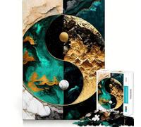 Yin Yang Kintsugi Harmony 1000-piece Jigsaw Puzzles Brain Fun Training Seamless Fit Precise Pieces Fascinating Hobby for Idle Moments (50x75cm)