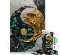 Yin Yang Kintsugi Harmony 1000 Piece Teenager Puzzles Cognitive Train Game Zero Gap Compact Fun for Family Game Time (38x52cm)