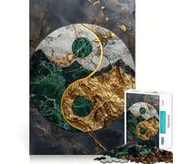 Yin Yang Kintsugi Harmony Jigsaw for Teenagers1000 Pieces Mental Boost Game Burr Free Clean Cut Pieces Easy to Learn Family Enjoyment (50x75cm)
