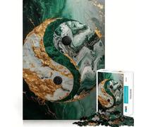 Yin Yang Kintsugi Harmony Jigsaw Puzzle 1000 Piece Mental Exercise Fun Seamless Fit Precise Pieces Engaging Way to Pass Free Hours (38x52cm)
