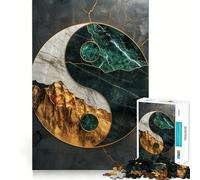 Yin Yang Kintsugi Harmony Jigsaw Puzzle1000 Pieces Brain Boosting Play Zero Gap Cozy Indoor Entertainment for All (50x75cm)